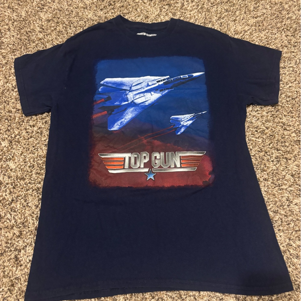 Top Gun Movie Graphic T Shirt Mens Large Maverick Fighter Jet Film Tee